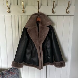 BR Vegan Leather & Faux Fur Jacket